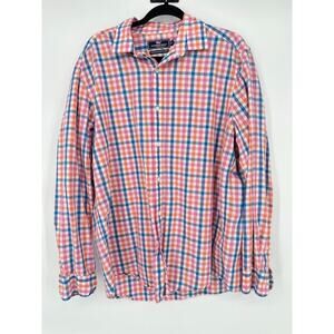 Vineyard Vines Shirt Mens Large Plaid Classic Fit Cooper Cotton Linen Stretch